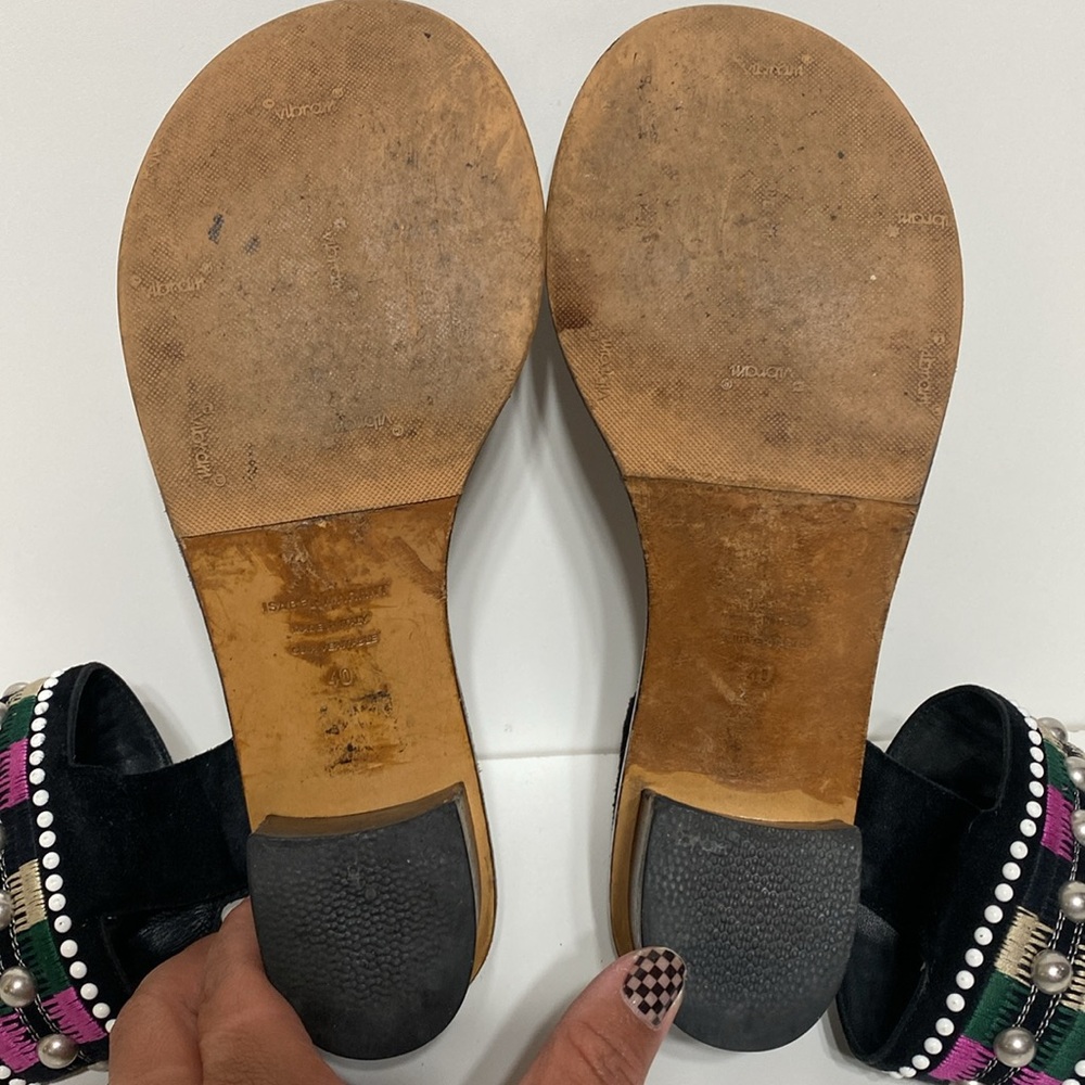 Isabel Marant Joss Embroidered Black Heel Sandals - Picture 12 of 17
